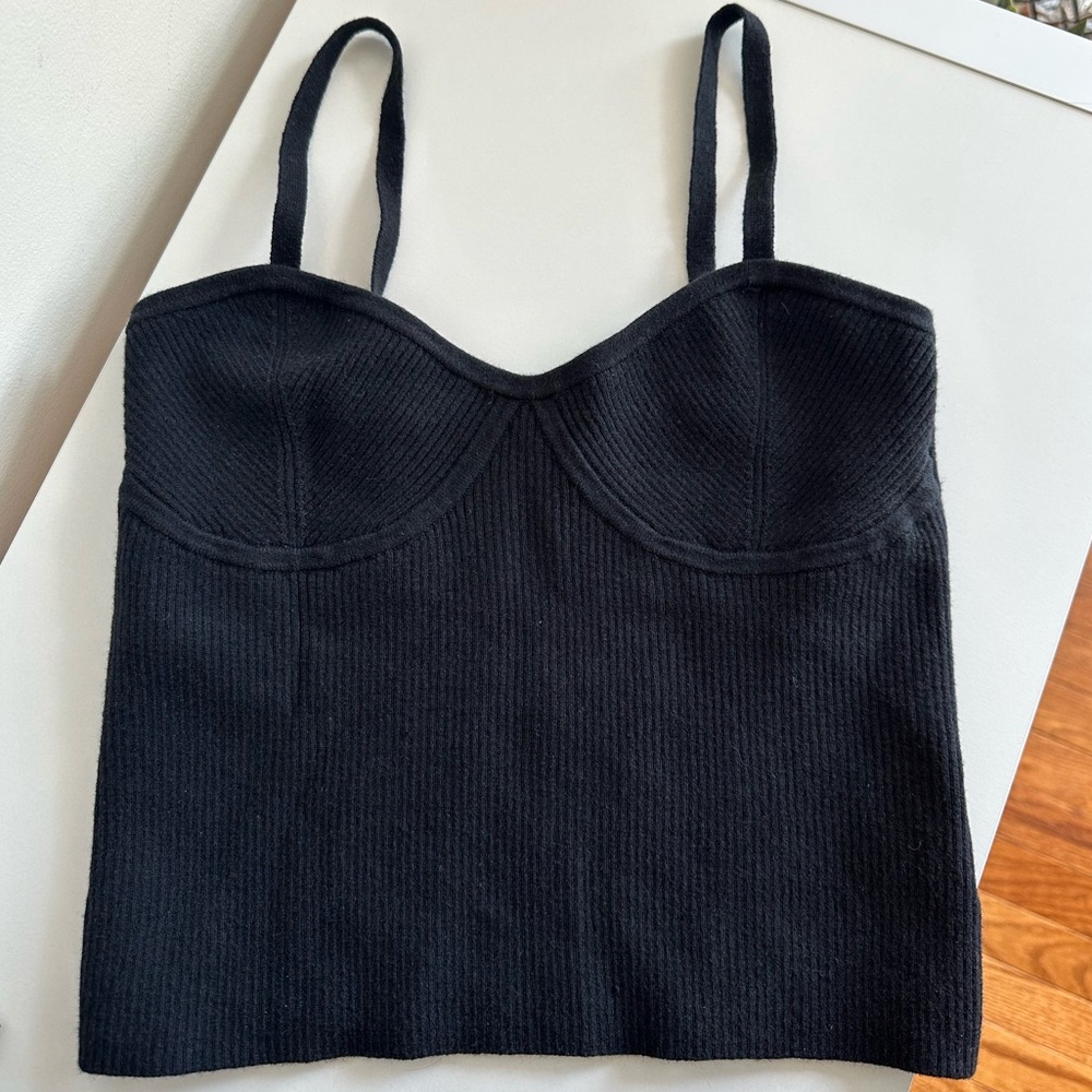Madewell Corset-Detail Crop Sweater Tank, Size S
